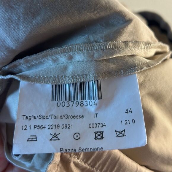 PIAZZA SEMPIONE MATILDE PANTS KHAKIS 44 us 10 tan capsule everyday cropped - Picture 5 of 14